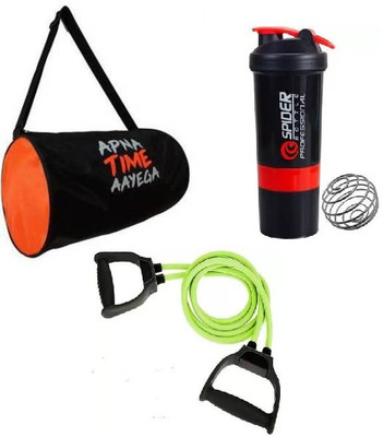 EMMCRAZ sport gym bag with resistance tube and spider bottle fitness & gym kit(Kit Bag)