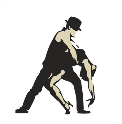 Vijaya enterprises 67 cm Dancing Couple Medium Romance Wall sticker size [71X85CM] Self Adhesive Sticker(Pack of 1)