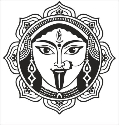 Vijaya enterprises 67 cm Goddess Kali Maa Wall Sticker size (56x59 cm) Self Adhesive Sticker(Pack of 1)