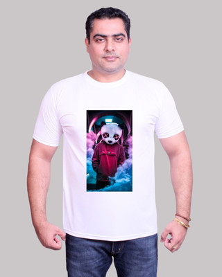 NITYANAND CREATIONS Graphic Print Men Round Neck White T-Shirt