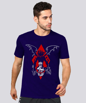 VIKCLIQUE Graphic Print Men Round Neck Blue T-Shirt