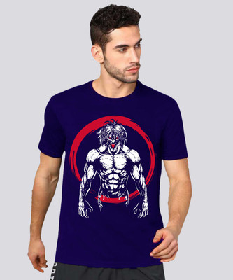 VIKCLIQUE Graphic Print Men Round Neck Blue T-Shirt
