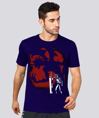 VIKCLIQUE Graphic Print Men Round Neck Blue T-Shirt