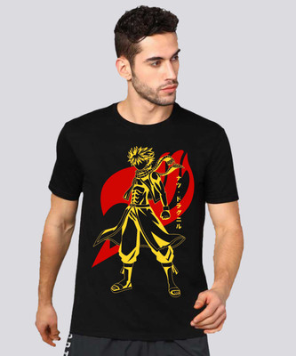 VIKCLIQUE Graphic Print Men Round Neck Black T-Shirt