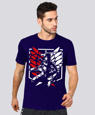 VIKCLIQUE Graphic Print Men Round Neck Blue T-Shirt