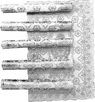DELHI PVC CORP Rectangular Pack of 6 Table Placemat(Silver, Lace)