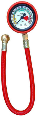 Shiv Analog Tire Pressure Gauge for Car, Truck, Motorcycle, Bike, Air Checking Meter with Rubber Hose(200 PSI)