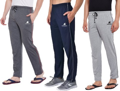 Diwazzo Solid Men Grey, Dark Blue, Grey Track Pants