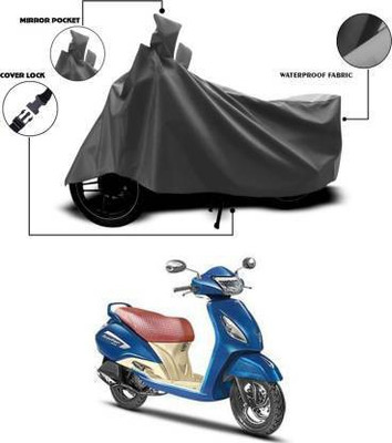 Mdstar Waterproof Two Wheeler Cover for TVS(Jupiter, Grey)