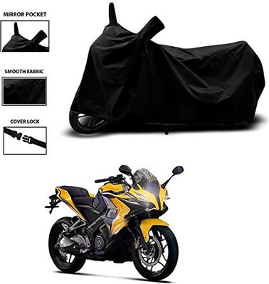 KEDIT Two Wheeler Cover for Bajaj(Pulsar 220 DTS-i, Black)