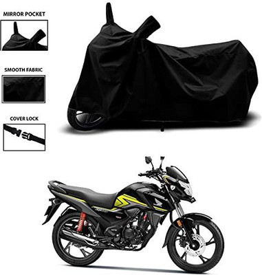 Mdstar Waterproof Two Wheeler Cover for Hero, Honda, TVS, Yamaha, Hero Electric, Universal For Bike(SP 125, Black)