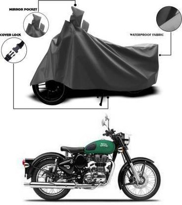 CARFAB Waterproof Two Wheeler Cover for Royal Enfield(Bullet Electra Twinspark, Grey)