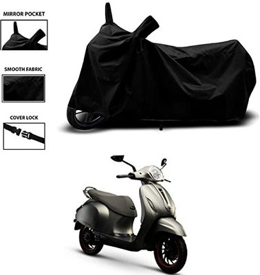 KEDIT Two Wheeler Cover for Bajaj(Chetak, Black)