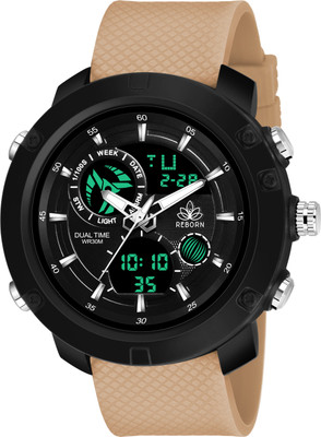 Joymart 9063_DUALTIME_CREAM Men Sports Watches Alarm Chrono Waterproof Shockproof  Analog-Digital Watch  - For Men