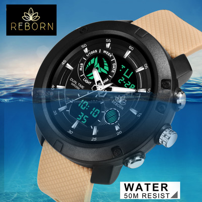 MakeTheStyle 9063 Cream 9063 Cream A1 Analog-Digital Watch  - For Men