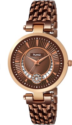 HYMT HMTY-8008 BROWN DIAL & BROWN STRAP PALTED DATE DISPLAY FOR GIRLS Analog Watch  - For Women