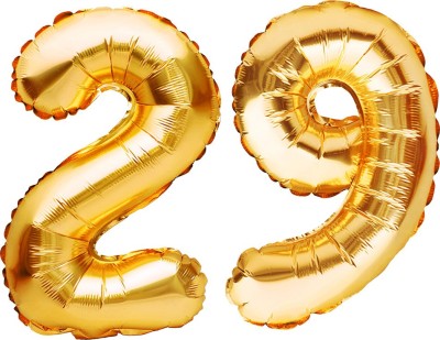 PARTY MIDLINKERZ Solid Birthday Numbers Solid Golden '29' Numerical Foil Balloon for Celebration Balloon(Gold, Pack of 2)