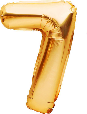 PARTY MIDLINKERZ Solid Birthday Numbers Solid Golden '7' Numerical Foil Balloon for Celebration Balloon(Gold, Pack of 1)