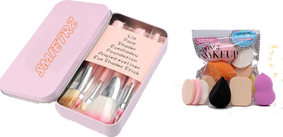 SMIETRZ Makeup brush set of 7 with Sponge puff blender Set of 6(Pack of 13)