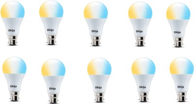 Dhija 10 W Standard B22 LED Bulb(White, Yellow, Pack of 10)