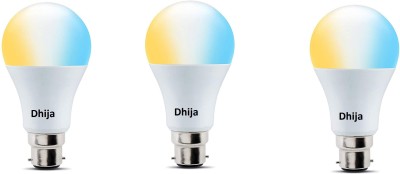 Dhija 9 W Standard B22 LED Bulb(White, Yellow, Pack of 3)