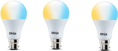 Dhija 10 W Basic Standard B22 LED Bulb(White, Yellow, Pack of 3)