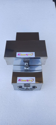 GINOSET ® Combo Of SS Steel Jewellery Locker Cash Puja Multipurpose use Box 12” & 7” Cash Box(1 Compartments)