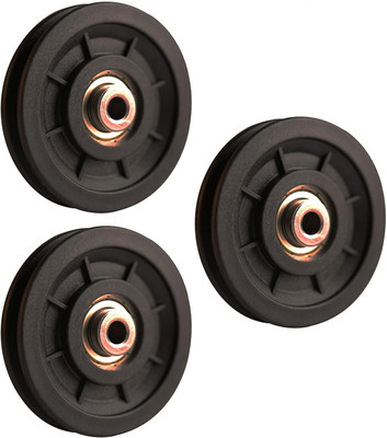 Black Mountain 3 Pcs Bearing Pulley Wheel Replace for Gym Equipment Part Cable Merchine Climbing Pulley(Black)