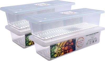 SS Kitchen Plastic Fridge Container  - 1500 ml, 1.5 L(Pack of 4, White)