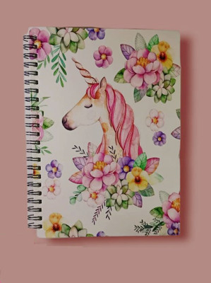 Absolute Evolution Unicorn A5 Diary Unruled 80 Pages(White, Multicolor, Pack of 5)