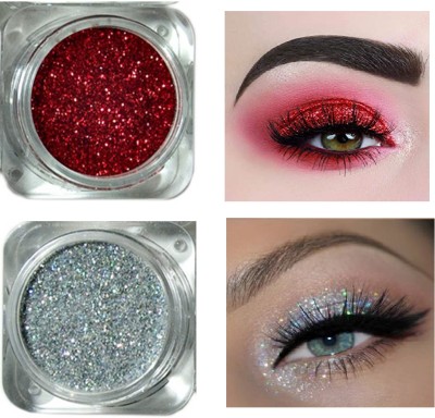 REIMICHI Red & white MultiUse Eye Shadow Glitter Powder Pigment Eye Makeup(MULTI)