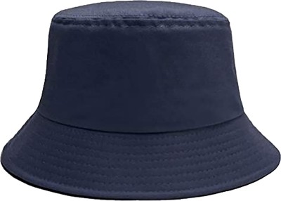 Missby Unisex Cotton Packable Beach Bucket Sun Hat (Navy Blue)(Navy Blue, Pack of 1)