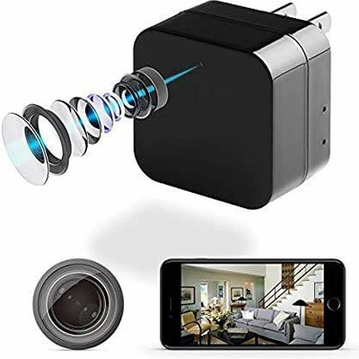 FEERO WiFi 1080P HD WiFi Charger Spy Camera Night Vision and Motion Detection Home Security Camera(1 Channel)