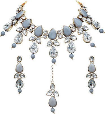 CATALYST Brass Gold-plated Grey Jewellery Set(Pack of 1)