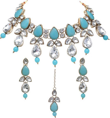 CATALYST Brass Gold-plated Blue Jewellery Set(Pack of 1)