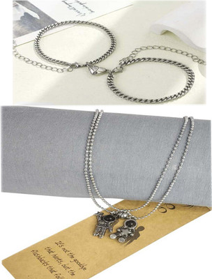 NICELIFE COLLECTIONS Stainless Steel Sterling Silver Silver Jewellery Set(Pack of 1)