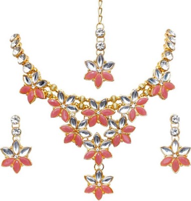 CATALYST Brass Gold-plated Pink, White Jewellery Set(Pack of 1)