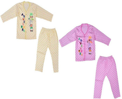 KIDS PARYANIS Baby Boys & Baby Girls Casual T-shirt Pyjama(MULTICOLOR)