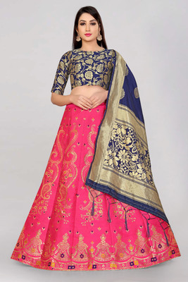 SHREE CREATION Printed Semi Stitched Lehenga Choli(Pink)