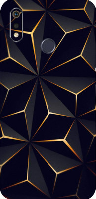 LAMHA Realme 3i Mobile Skin(Ultra Super Black Abstract Shape Skin With High Matte Finish.)