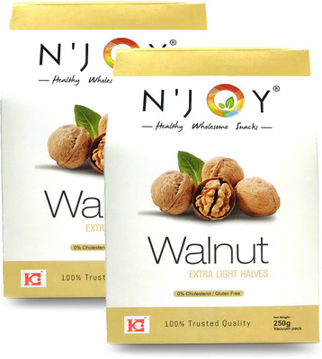 N'Joy Walnut Kernels Whole (Sabut Akhrot Giri) Gola (Pack 2) Walnuts(2 x 250 g)