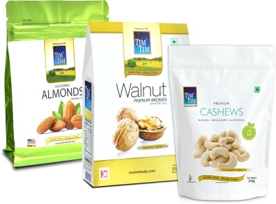 Tim Tim Combo Gift Pack Of Premium Broken Walnuts, Almonds and Cashews, Almonds, Walnuts(3 x 216.67 g)