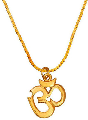 Shiv Hari Shiv Hari Om Lord Shiva Symbol Locket With Chain Gold-plated Pendant Set Gold-plated Brass Pendant Set