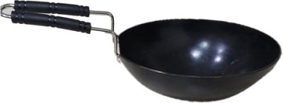 VeerEnterprises Deluxe Handle Chinese Wok 1 L capacity 25 cm diameter(Iron)