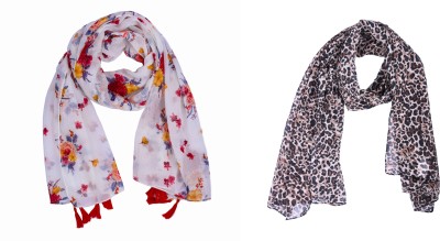 sahil fashion Floral Print Chiffon Women Fancy Scarf, Scarf, Scarf