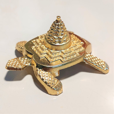 KridayKraft Kachhua (Turtle) Plate for Vastu Feng Sui,Kachua Yantra for Good Luck,Animal Decorative Showpiece  -  4 cm(Metal, Gold)