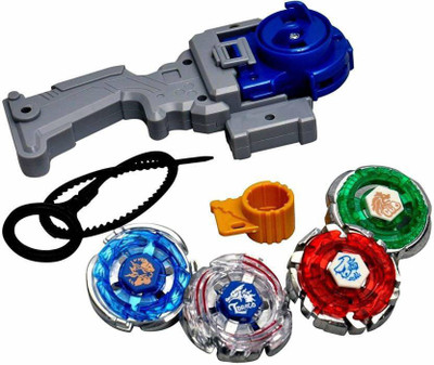AKANSHA 4D Metal Beyblade Set| Beyblade set of 4| Spinning tops| Beyblade 4 in 1(Red, Blue, Green, Silver)