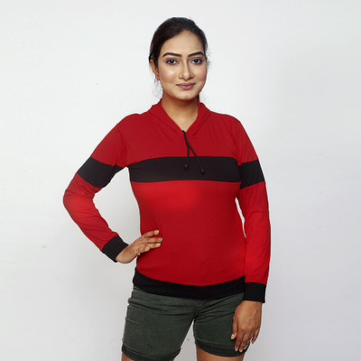 Le-Soft Full Sleeve Color Block Women Sweatshirt