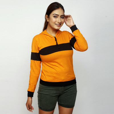 Le-Soft Full Sleeve Color Block Women Sweatshirt