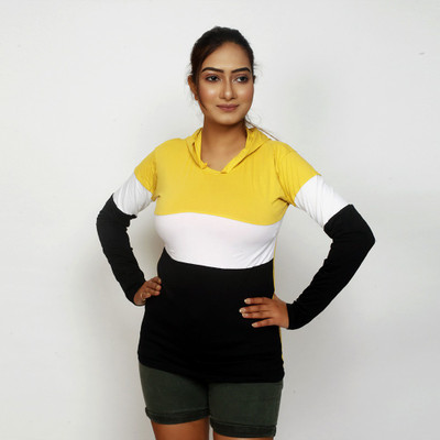 Le-Soft Full Sleeve Color Block Women Sweatshirt